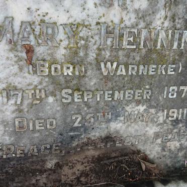 HENNING Mary nee WARNEKE 1873-1911