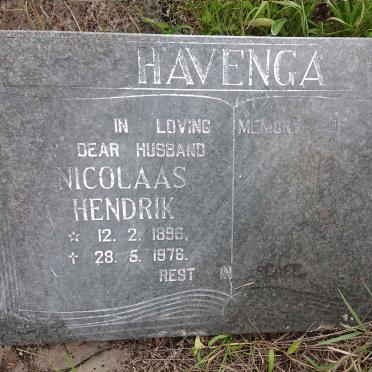 HAVENGA Nicolaas Hendrik 1896-1976