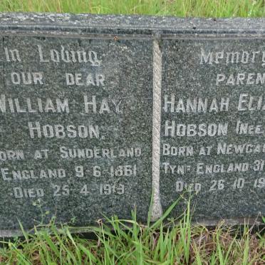 HOBSON William Hay 1861-1919 &amp; Hannah Elizabeth EVANS 1873-1953