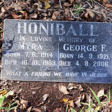 HONIBALL George F. 1921-2006 &amp; Myra 1914-1989