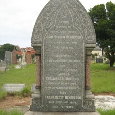 HENDERSON Jean Howden -1900 :: HENDERSON Thomas Chalmers -1904 :: HENDERSON Frank Scott -1938