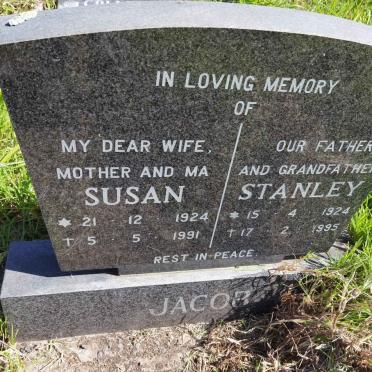 JACOB Stanley 1924-1995 &amp; Susan 1924-1991