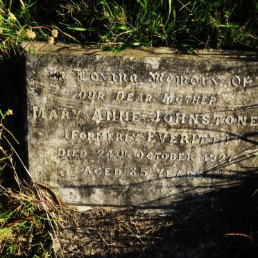 JOHNSTONE Mary Anne formerly EVERITT -1927