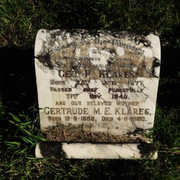 KLARES Geo. P. 1877-1940 & Gertrude M.E. 1888-1963