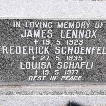 LENNOX James -1923 :: SCHOENFELDT Frederick -1935 :: SCHAFLI Louisa -1977