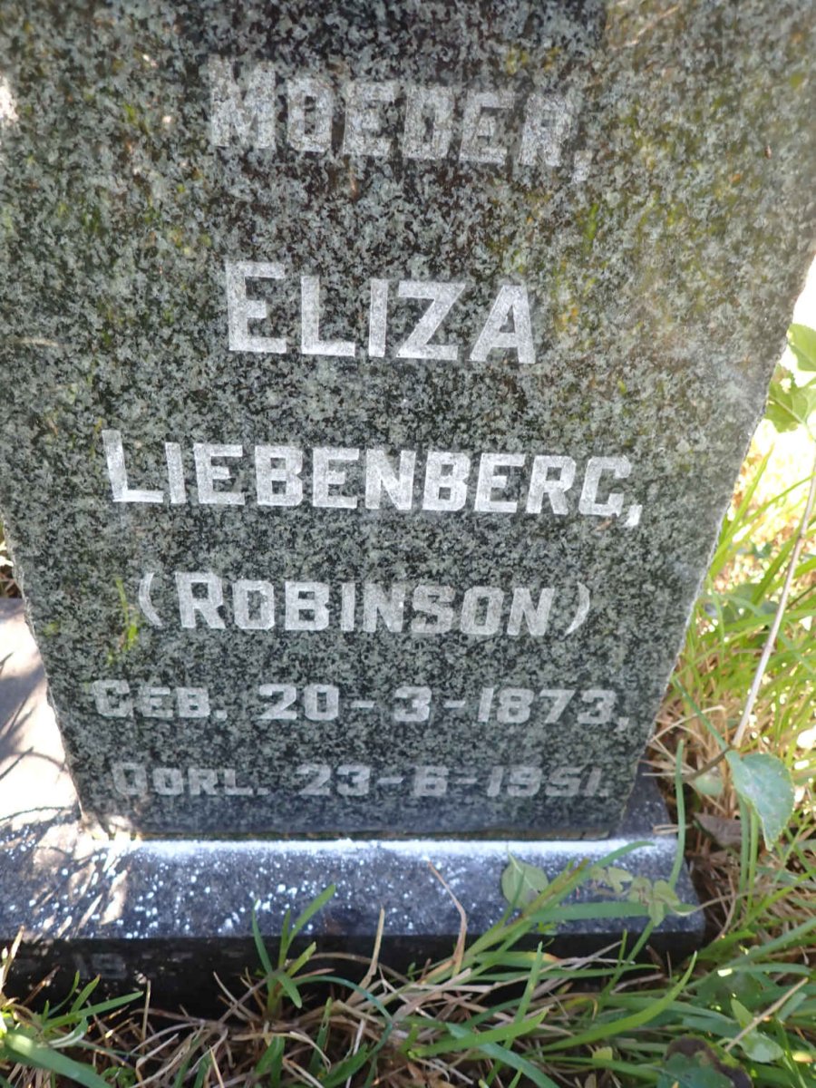 LIEBENBERG Eliza nee ROBINSON 1873-1951