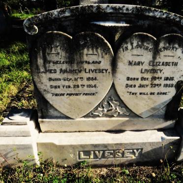LIVESEY James Andrew 1884-1936 & Mary Elizabeth 1886-1958