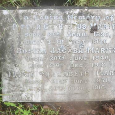 MARITZ Pieter Gerhardus 1838-1920 &amp; Rosina Jacoba 1840-1912 :: MARITZ Maria Elizabeth 1871-1918