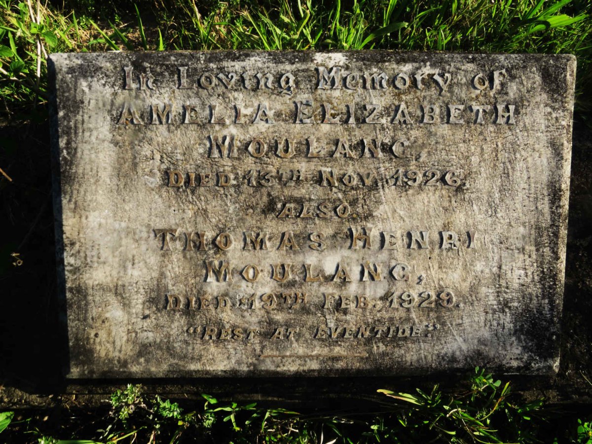 MOULANG Thomas Henry -1929 :: MOULANG Amelia Elizabeth -1926