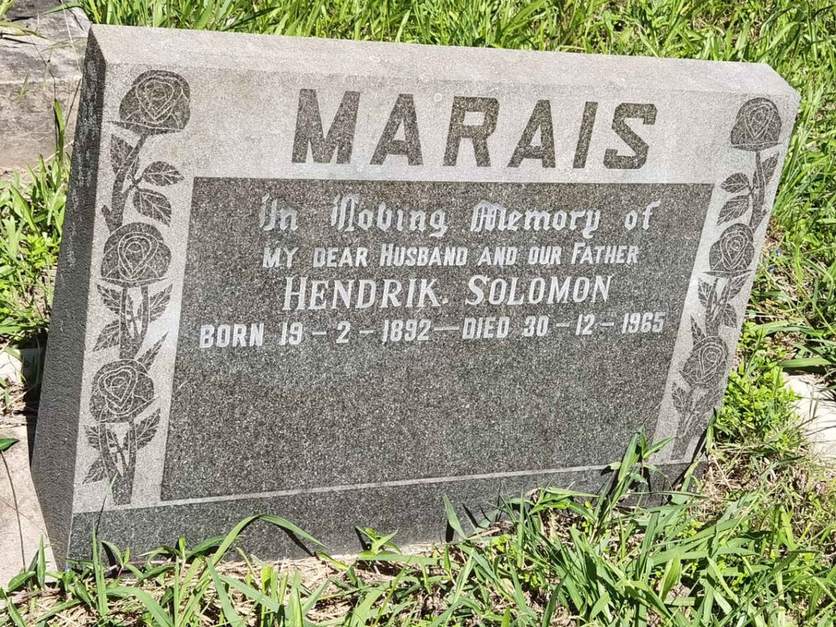 MARAIS Hendrik Solomon 1892-1965