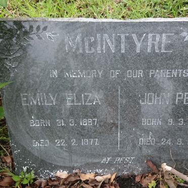 MCINTYRE John Peter 1887-1945 & Emily Eliza 1887-1977