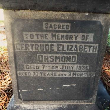 ORSMOND Gertrude Elizabeth -1930