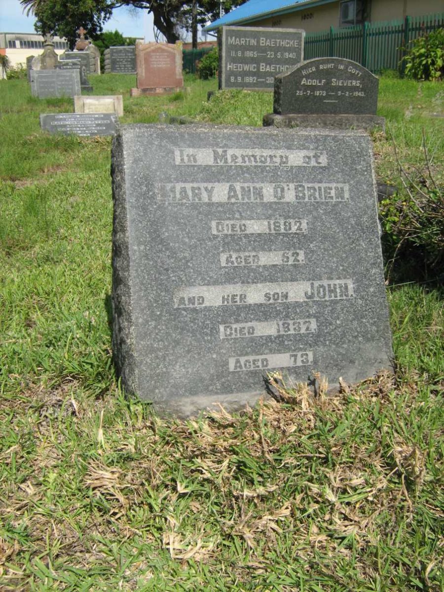 O'BRIEN Mary Ann -1892 :: O'BRIEN John -1932