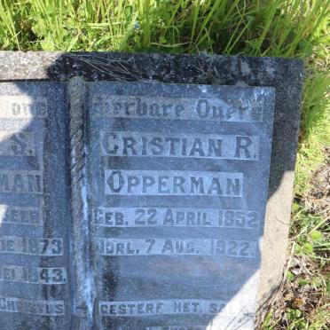 OPPERMAN Christian R. 1852-1922 &amp; Maria S. DE BEER 1873-1943 _2