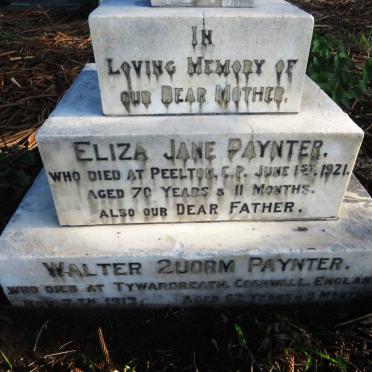 PAYNTER Walter Quorm -1913 & Eliza Jane -1921