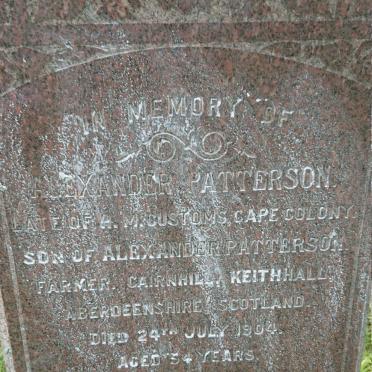PATTERSON Alexander -1904