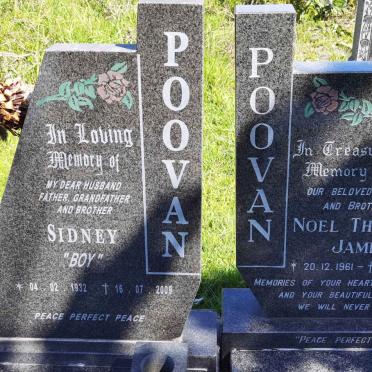 POOVAN Sidney 1932-2009 :: POOVAN Noel Thomas James 1961-1989
