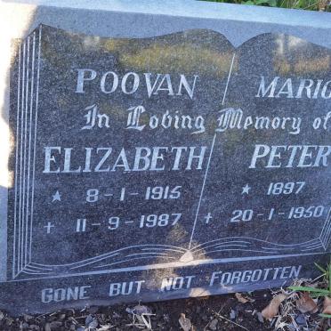 POOVAN Elizabeth 1915-1987 :: MARION Peter 1897-1950