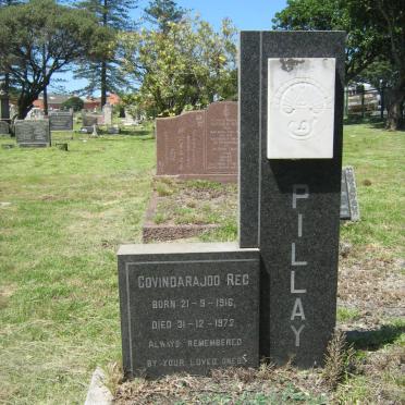 PILLAY Govindarajoo Reg 1916-1972