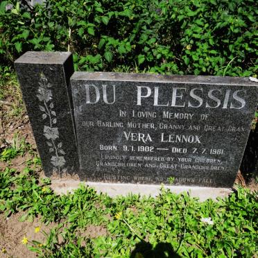 PLESSIS Vera Lennox, du 1902-1981
