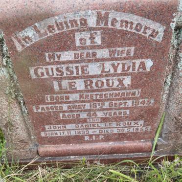 ROUX John Daniel, le 1899-1955 &amp; Gussie Lydia KRETSCHMANN -1945