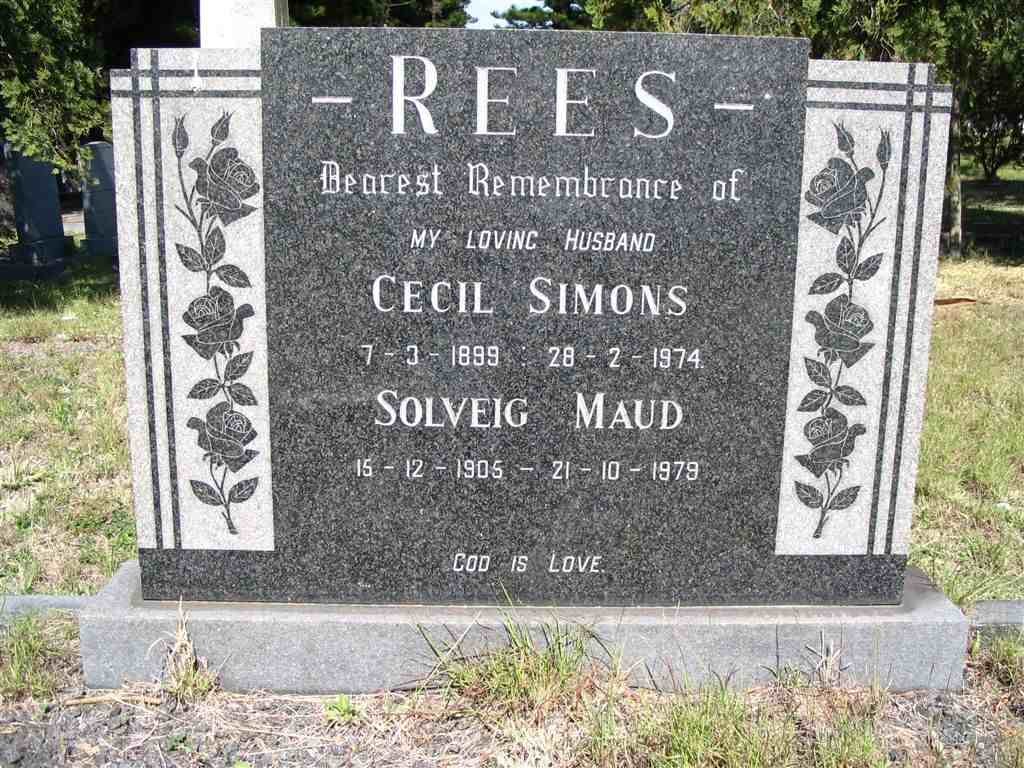 REES Cecil Simons 1899-1974 &amp; Solveig Maud 1905-1979