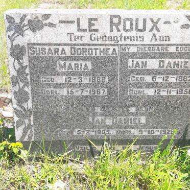ROUX Jan Daniel, le 1882-1956 & Susara Dorothea Maria 1888-1967 :: LE ROUX Jan Daniel 1905-192?