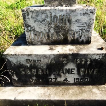 RIVE John Thomas -1922 :: RIVE Sarah Jane -1950