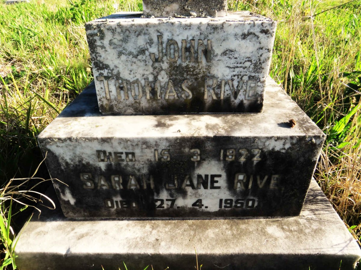 RIVE John Thomas -1922 :: RIVE Sarah Jane -1950