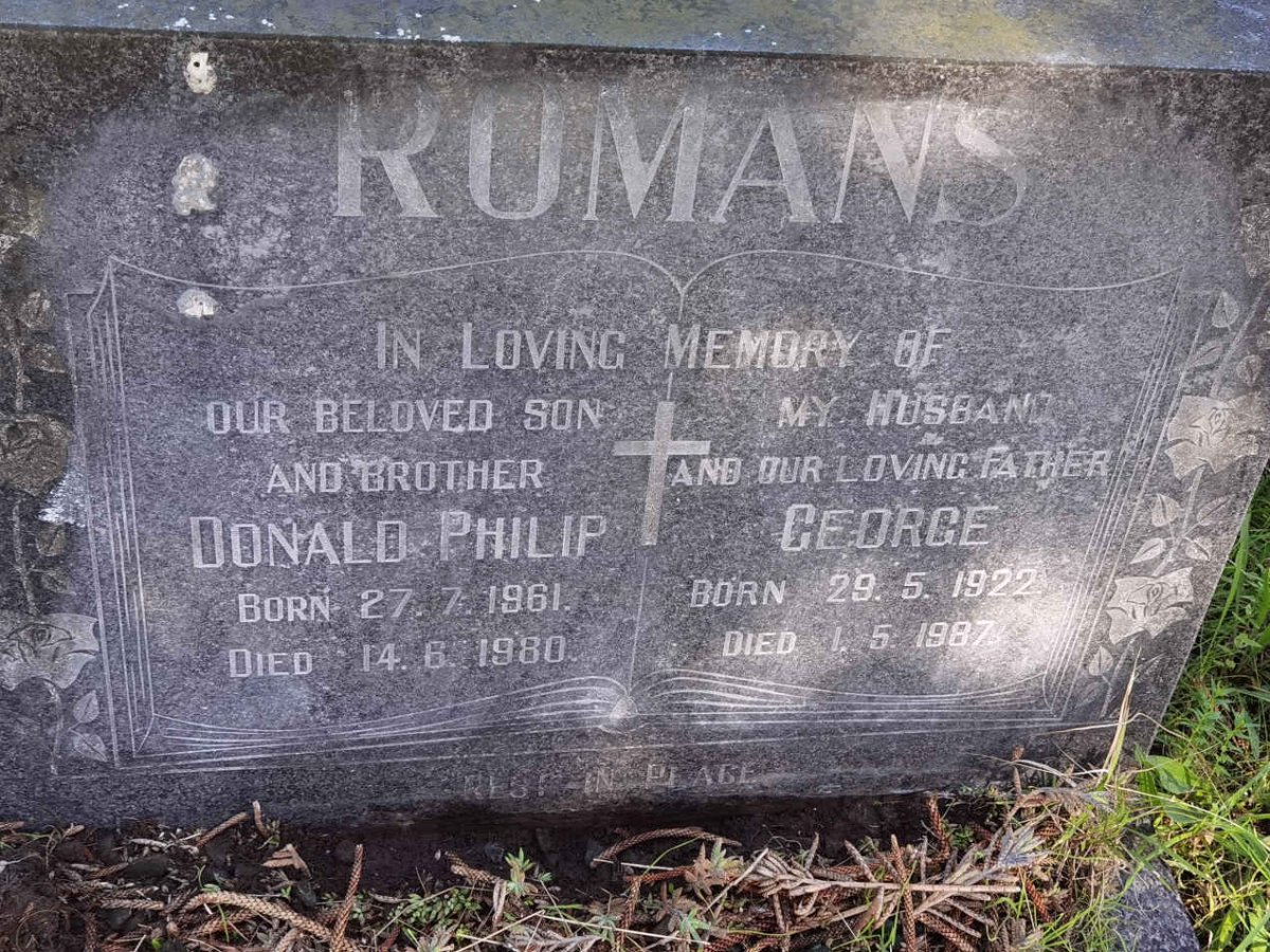 ROMANS George 1922-1987 :: ROMANS Donald Philip 1961-1980