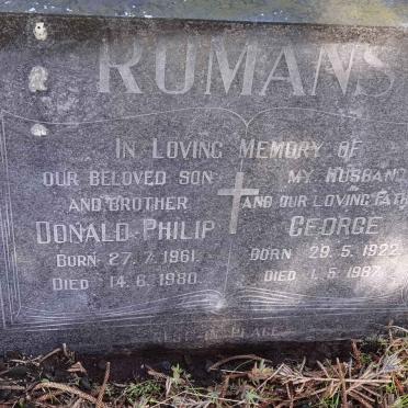 ROMANS George 1922-1987 :: ROMANS Donald Philip 1961-1980