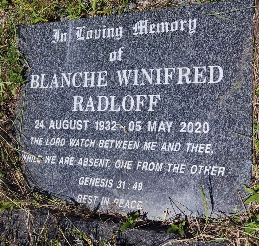 RADLOFF Blanche Winifred 1932-2020
