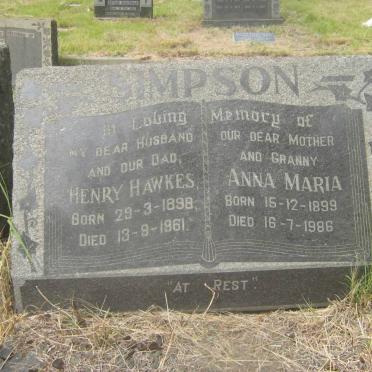 SIMPSON Henry Hawkes 1898-1961 &amp; Anna Maria 1899-1986