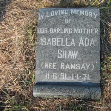 SHAW Isabella Ada nee RAMSAY 1891-1971