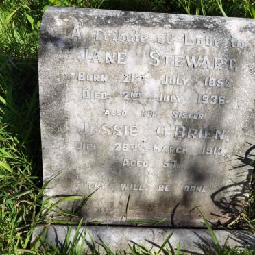 STEWART Jane 1852-1936 :: O'BRIEN Jessie -1913