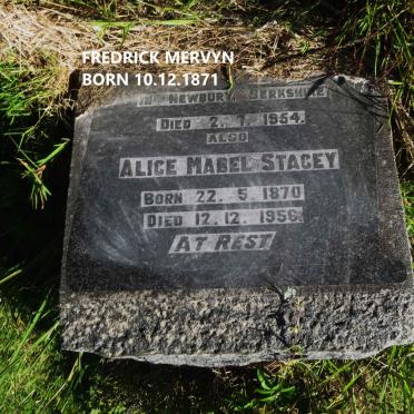 STACEY Fredrick Mervyn 1871-1954 & Alice Mabel 1870-1956