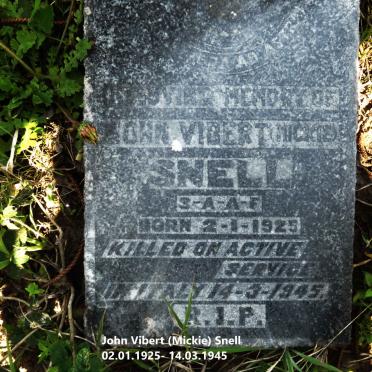SNELL John Vibert 1925-1945