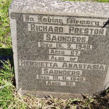 SAUNDERS Richard Preston -1948 & Henrietta Anastasia -1948