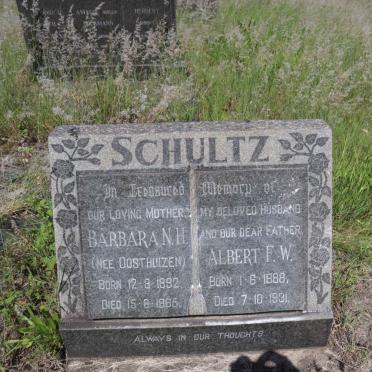 SCHULTZ Albert F.W. 1888-1931 &amp; Barbara N.H. OOSTHUIZEN 1892-1965