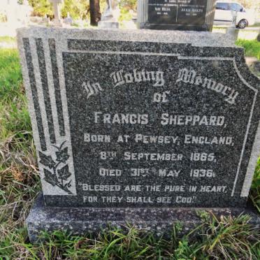 SHEPPARD Francis 1865-1936