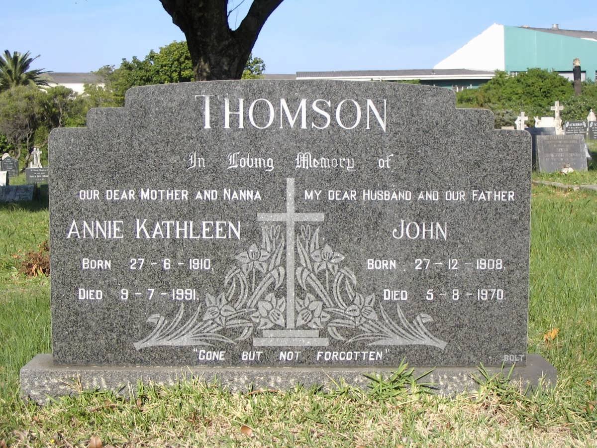 THOMSON John 1908-1970 &amp; Annie Kathleen 1910-1991