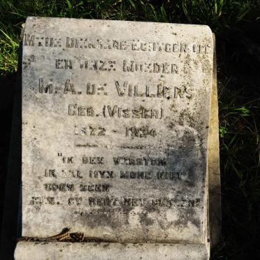 VILLIERS M.A., de nee VISSER 1872-1934