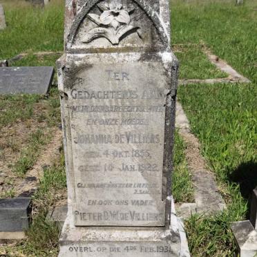 VILLIERS Pieter D.W., de -1931 & Johanna 1855-1922