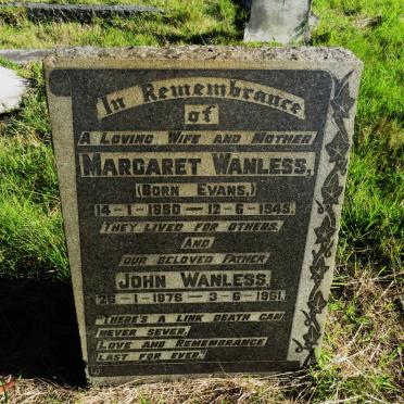 WANLESS John 1876-1961 & Margaret EVANS 1880-1945