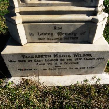 WILSON Elizabeth Maria -1909