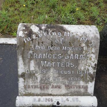 WATTERS Frances Sarah -1931 :: WATTERS Kathleen Ann 1906-1955