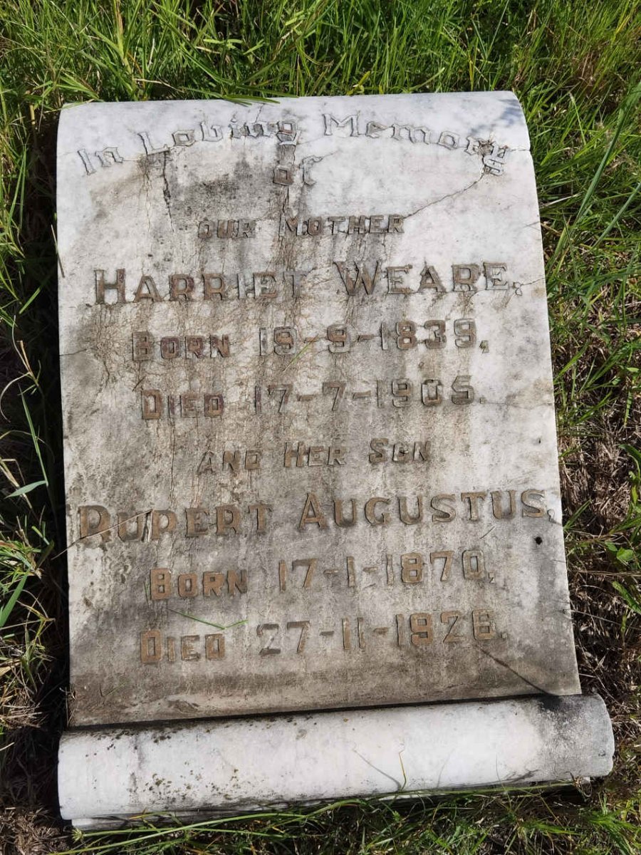 WEARE Harriet 1839-1905 :: WEARE Rupert Augustus 1870-1926