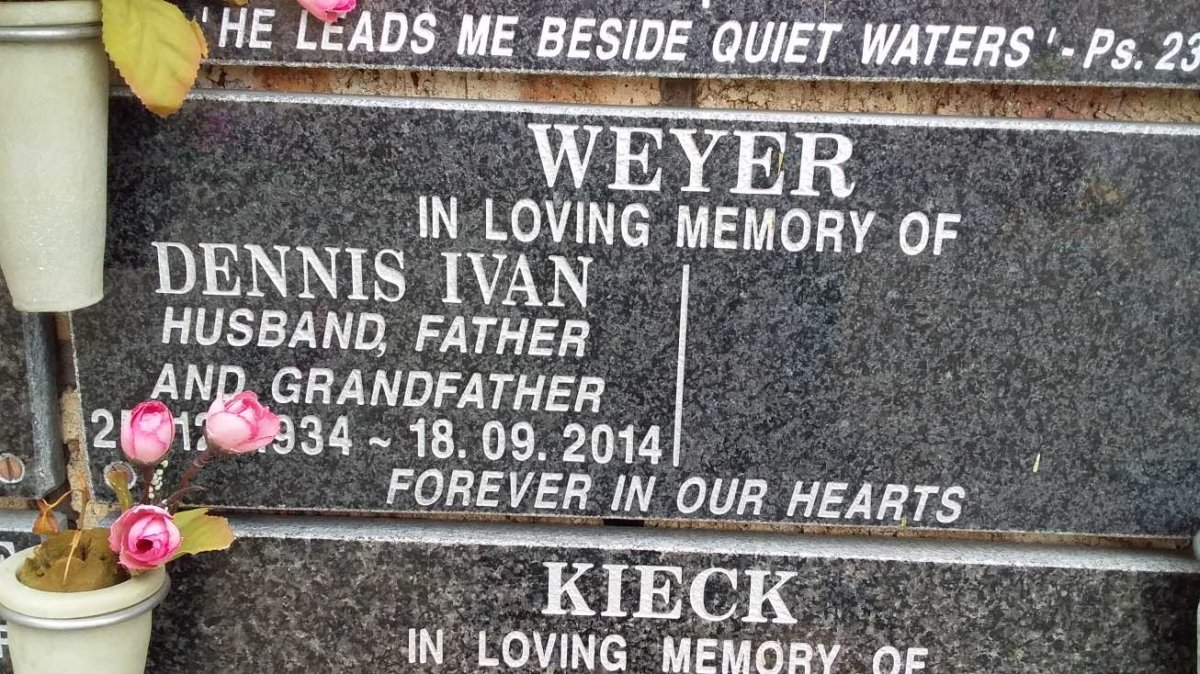 WEYER Dennis Ivan 1934-2014