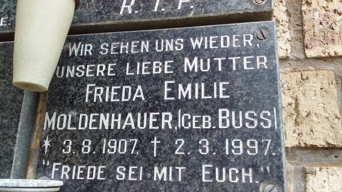 MOLDENHAUER Frieda Emilie nee BUSS 1907-1997