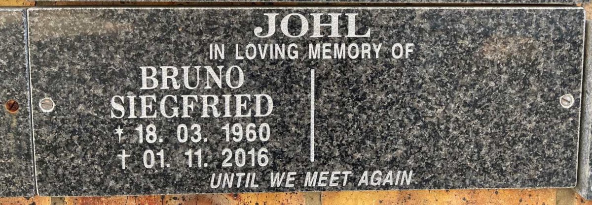 JOHL Bruno Siegfried 1960-2016